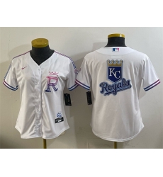 Youth Kansas City Royals Team Big Logo White 2026 City Connect Stadium Stitched Baseball Jersey Youth Kansas City Royals Team Big Logo White 2026 City Connect Stadium Stitched Baseball Jersey