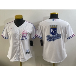 Youth Kansas City Royals Team Big Logo White 2026 City Connect Stadium Stitched Baseball Jersey
