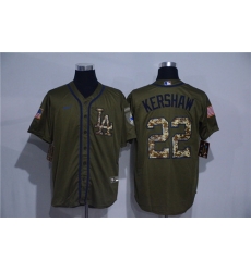 Dodgers 22 Clayton Kershaw Olive 2020 Nike Cool Base Jersey