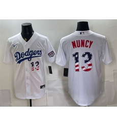 Men Los Angeles Dodgers 13 Max Muncy White USA 250 Fourth of July Home Stitched Baseball Jersey Men Los Angeles Dodgers 13 Max Muncy White USA 250 Fourth of July Home Stitched Baseball Jersey