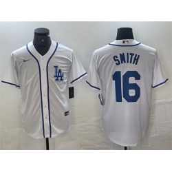 Men Los Angeles Dodgers 16 Will Smith White Cool Base Stitched Baseball Jersey