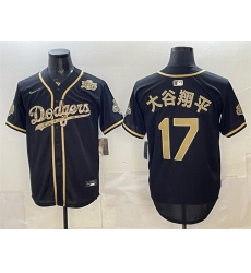 Men Los Angeles Dodgers  17 Shohei Ohtani Black Military Appreciation Game Day Stitched Baseball Jersey