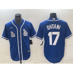 Men Los Angeles Dodgers 17 Shohei Ohtani Blue Cool Base Stitched Baseball Jersey