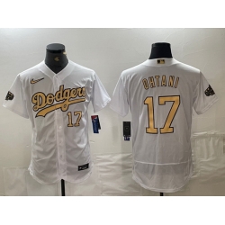 Men Los Angeles Dodgers 17 Shohei Ohtani Number White 2022 All Star Stitched Flex Base Nike Jerseys