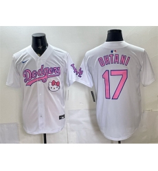 Men Los Angeles Dodgers  17 Shohei Ohtani White 2025 Hello Kitty Vapor Limited Stitched Baseball Jersey Run Small 