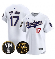 Men Los Angeles Dodgers 17 Shohei Ohtani White 2026 Vin Kobe Patch Gold Trim Vapor Premier Limited Stitched Baseball Jersey Men Los Angeles Dodgers 17 Shohei Ohtani White 2026 Vin Kobe Patch Gold Trim Vapor Premier Limited Stitched Baseball Jersey