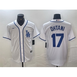 Men Los Angeles Dodgers 17 Shohei Ohtani White Cool Base Stitched Baseball Jersey