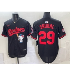 Men Los Angeles Dodgers 29 Tarik Skubal Black Hello Kitty Night 2025 World Series Champions Patch Stitched Baseball Jersey Men Los Angeles Dodgers 29 Tarik Skubal Black Hello Kitty Night 2025 World Series Champions Patch Stitched Baseball Jersey