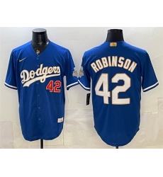 Men Los Angeles Dodgers  42 Jackie Robinson Royal 2026 Alternate Gold Collection Stadium Stitched Baseball Jersey
