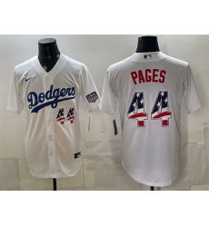 Men Los Angeles Dodgers 44 Andy Pages White USA 250 Fourth of July Home Stitched Baseball Jersey Men Los Angeles Dodgers 44 Andy Pages White USA 250 Fourth of July Home Stitched Baseball Jersey