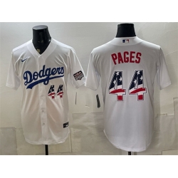 Men Los Angeles Dodgers  44 Andy Pages White USA 250 Fourth of July Home Stitched Baseball Jersey