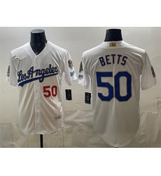 Men Los Angeles Dodgers 50 Mookie Betts White 2026 Gold Collection 9x B2B Champs Patch Stitched Baseball Jersey Men Los Angeles Dodgers 50 Mookie Betts White 2026 Gold Collection 9x B2B Champs Patch Stitched Baseball Jersey