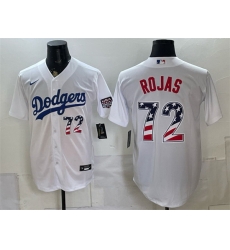 Men Los Angeles Dodgers 72 Miguel Rojas White USA 250 Fourth of July Home Stitched Baseball Jersey Men Los Angeles Dodgers 72 Miguel Rojas White USA 250 Fourth of July Home Stitched Baseball Jersey