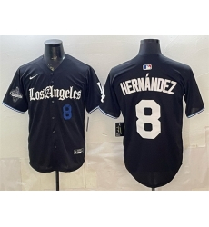 Men Los Angeles Dodgers 8 Enrique Hernandez Black 2025 World Series Champions Patch Gothic Edition Vapor Premier Limited Stitched Baseball Jersey Men Los Angeles Dodgers 8 Enrique Hernandez Black 2025 World Series Champions Patch Gothic Edition Vapor Premier Limited Stitched Baseball Jersey