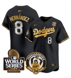 Men Los Angeles Dodgers 8 Enrique Hernandez Black Gold Fernando Valenzuela 2024 World Series Patch Limited Stitched Baseball Jersey Men Los Angeles Dodgers 8 Enrique Hernandez Black Gold Fernando Valenzuela 2024 World Series Patch Limited Stitched Baseball Jersey