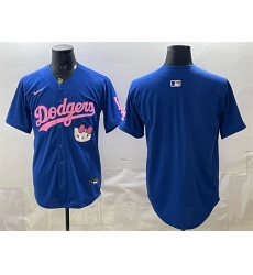 Men Los Angeles Dodgers Blank Royal Hello Kitty Night Stitched Baseball Jersey Men Los Angeles Dodgers Blank Royal Hello Kitty Night Stitched Baseball Jersey
