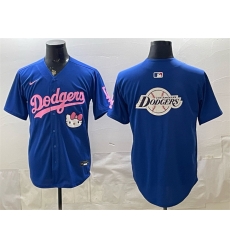 Men Los Angeles Dodgers Team Big Logo Royal Hello Kitty Night Stitched Baseball Jersey 001 Men Los Angeles Dodgers Team Big Logo Royal Hello Kitty Night Stitched Baseball Jersey 001