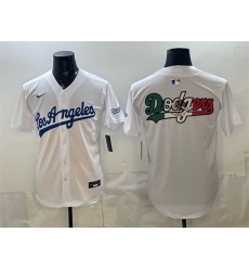 Men Los Angeles Dodgers Team Big Logo White Alternate Stadium Stitched Baseball Jersey 002