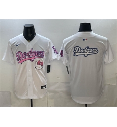 Men Los Angeles Dodgers Team Big Logo White Hello Kitty Night Stitched Baseball Jersey Men Los Angeles Dodgers Team Big Logo White Hello Kitty Night Stitched Baseball Jersey