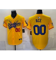 Men Los Angeles Dodgers x One Piece 00 Ace Yellow Vapor Premier Limited Stitched Baseball Jersey Men Los Angeles Dodgers x One Piece 00 Ace Yellow Vapor Premier Limited Stitched Baseball Jersey