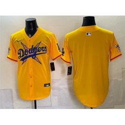 Men Los Angeles Dodgers x One Piece Blank Yellow Vapor Premier Limited Stitched Baseball Jersey