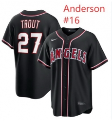 Men Los Angeles Garret Angels Anderson #16 Black Out Fashion Stitched Jersey Men Los Angeles Garret Angels Anderson #16 Black Out Fashion Stitched Jersey