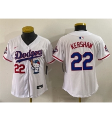 Women Los Angeles Dodgers 22 Clayton Kershaw White Hello Kitty Night 2025 World Series Champions Patch Stitched Baseball Jersey Women Los Angeles Dodgers 22 Clayton Kershaw White Hello Kitty Night 2025 World Series Champions Patch Stitched Baseball Jersey