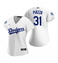 Women Los Angeles Dodgers 31 Mike Piazza White 2020 World Series Champions Replica Jersey