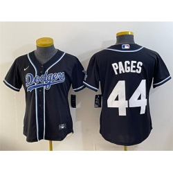 Women Los Angeles Dodgers  44 Andy Pages Black Stitched Baseball Jersey  