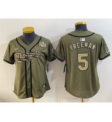 Women Los Angeles Dodgers 5 Freddie Freeman Olive 2026 Armed Forces Day Stitched Baseball Jersey Women Los Angeles Dodgers 5 Freddie Freeman Olive 2026 Armed Forces Day Stitched Baseball Jersey