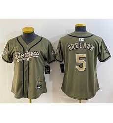 Women Los Angeles Dodgers 5 Freddie Freeman Olive 2026 Military Appreciation Game Day Stitched Baseball Jersey Women Los Angeles Dodgers 5 Freddie Freeman Olive 2026 Military Appreciation Game Day Stitched Baseball Jersey