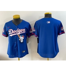 Women Los Angeles Dodgers Blank Royal Hello Kitty Night 2025 World Series Champions Patch Stitched Baseball Jersey Women Los Angeles Dodgers Blank Royal Hello Kitty Night 2025 World Series Champions Patch Stitched Baseball Jersey