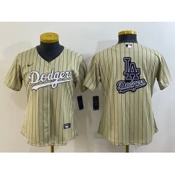 Women Los Angeles Dodgers Cream Team Big Logo Stitched Jersey