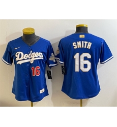 Youth Los Angeles Dodgers 16 Will Smith Royal 2026 Alternate Gold Collection Stadium Stitched Baseball Jersey Youth Los Angeles Dodgers 16 Will Smith Royal 2026 Alternate Gold Collection Stadium Stitched Baseball Jersey