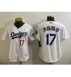 Youth Los Angeles Dodgers  17 %E5%A4%A7%E8%B0%B7%E7%BF%94%E5%B9%B3 White 2026 Gold Collection Stadium Stitched Baseball Jersey