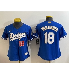 Youth Los Angeles Dodgers  18 Yoshinobu Yamamoto Royal 2026 Alternate Gold Collection Stadium Stitched Baseball Jersey