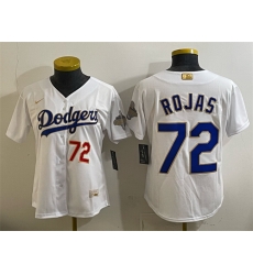 Youth Los Angeles Dodgers  72 Miguel Rojas White 2026 Gold Collection Stadium Stitched Baseball Jersey