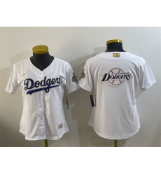 Youth Los Angeles Dodgers Team Big Logo White 2026 Gold Collection Stadium Stitched Baseball Jersey