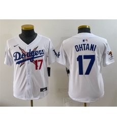 Youth Los Angeles Dodgers x One Piece 17 Shohei Ohtani White Vapor Premier Limited Stitched Baseball Jersey Youth Los Angeles Dodgers x One Piece 17 Shohei Ohtani White Vapor Premier Limited Stitched Baseball Jersey