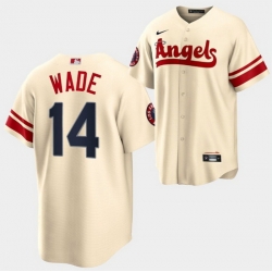 Men Los Angeles Angels 14 Tyler Wade 2022 Cream City Connect Cool Base Stitched Jersey