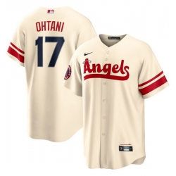 Men Los Angeles Angels 17 Shohei Ohtani 2022 Cream City Connect Cool Base Stitched Jerseys