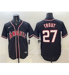 Men Los Angeles Angels 27 Mike Trout 2026 Fashion Replica Black Out Stitched Baseball Jersey Men Los Angeles Angels 27 Mike Trout 2026 Fashion Replica Black Out Stitched Baseball Jersey