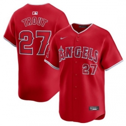 Men Los Angeles Angels 27 Mike Trout Red Alternate Limited Stitched Baseball Jersey