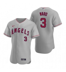 Men Los Angeles Angels 3 Waylor Ward Grey Flex Base Stitched Jerse