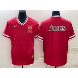 Men Los Angeles Angels Red Team Big Logo Cool Base Stitched Jersey