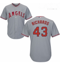 Mens Majestic Los Angeles Angels of Anaheim 43 Garrett Richards Replica Grey Road Cool Base MLB Jersey