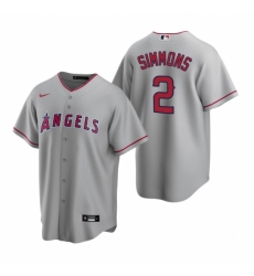 Mens Nike Los Angeles Angels 2 Andrelton Simmons Gray Road Stitched Baseball Jersey