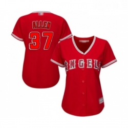 Womens Los Angeles Angels of Anaheim 37 Cody Allen Replica Red Alternate Baseball Jersey 