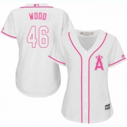 Womens Majestic Los Angeles Angels of Anaheim 46 Blake Wood Authentic White Fashion Cool Base MLB Jersey 