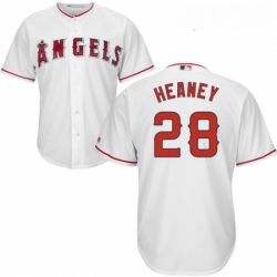 Youth Majestic Los Angeles Angels of Anaheim 28 Andrew Heaney Authentic White Home Cool Base MLB Jersey